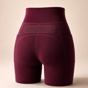 Le short Simone, coloris Bordeaux Velours, présenté de face.
